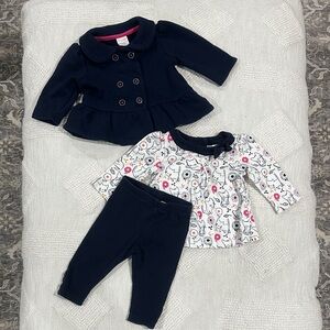 Gymboree Navy and White Baby Set